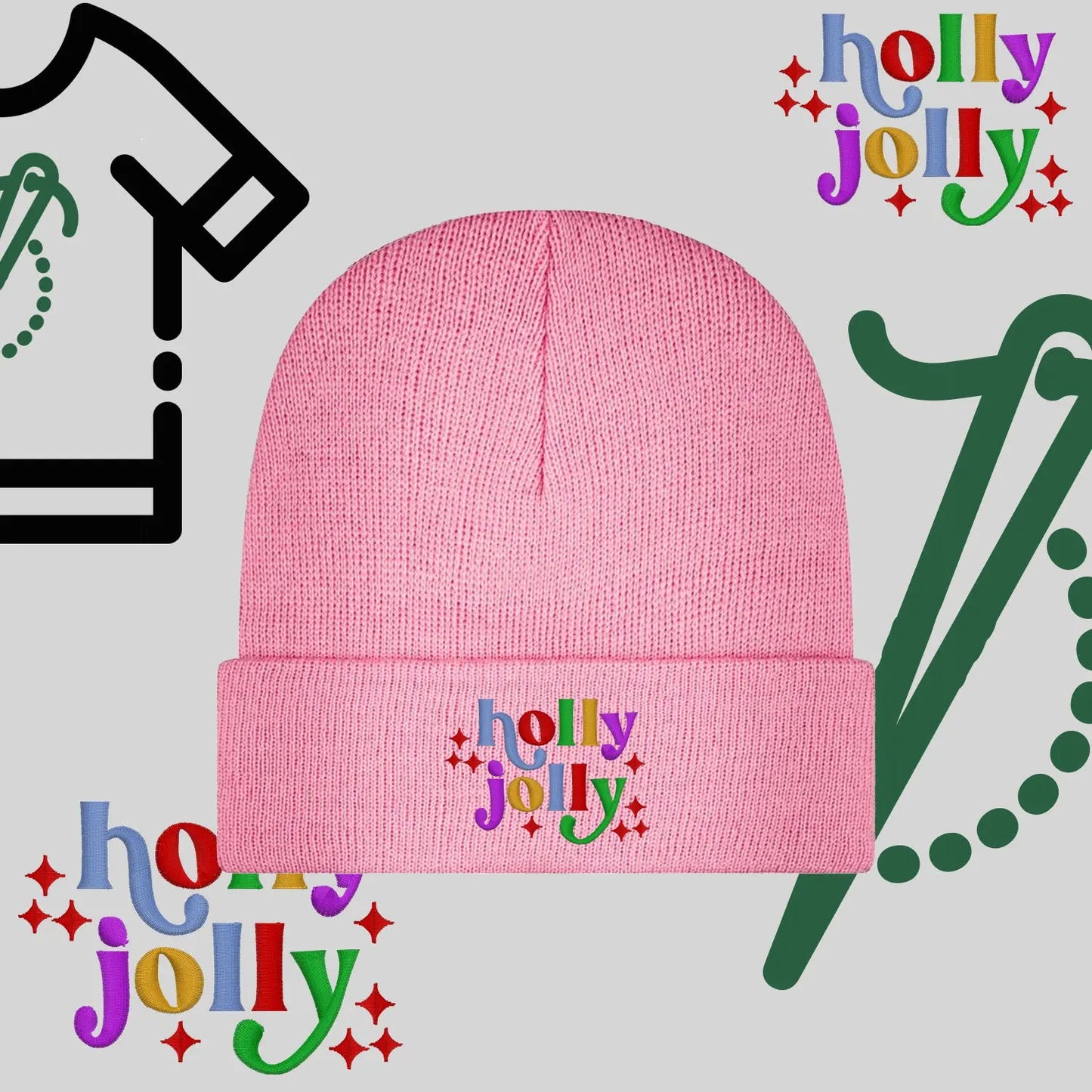 Czapka zimowa beanies "Holly Jolly" Haft z radości