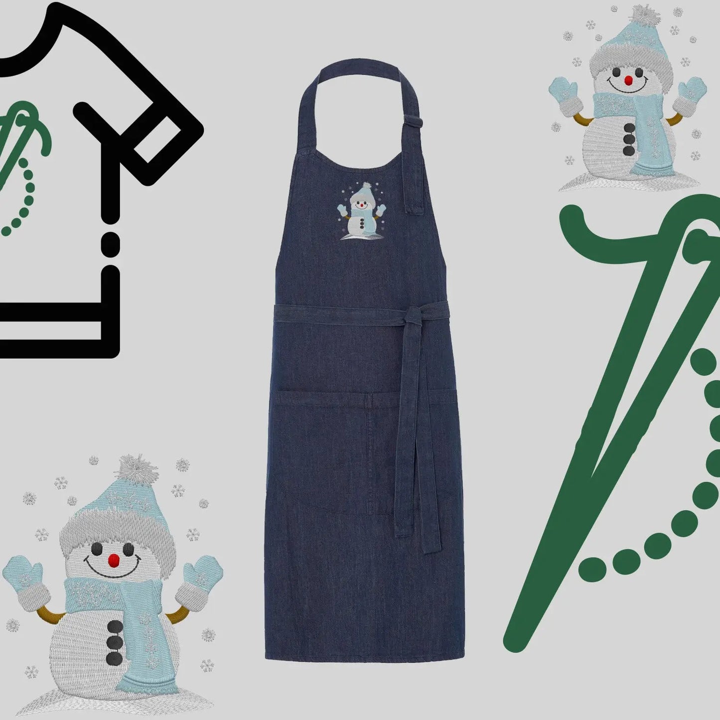 Fartuch "Bałwanek" – haft komputerowy, styl z przesłaniem Haft z radości