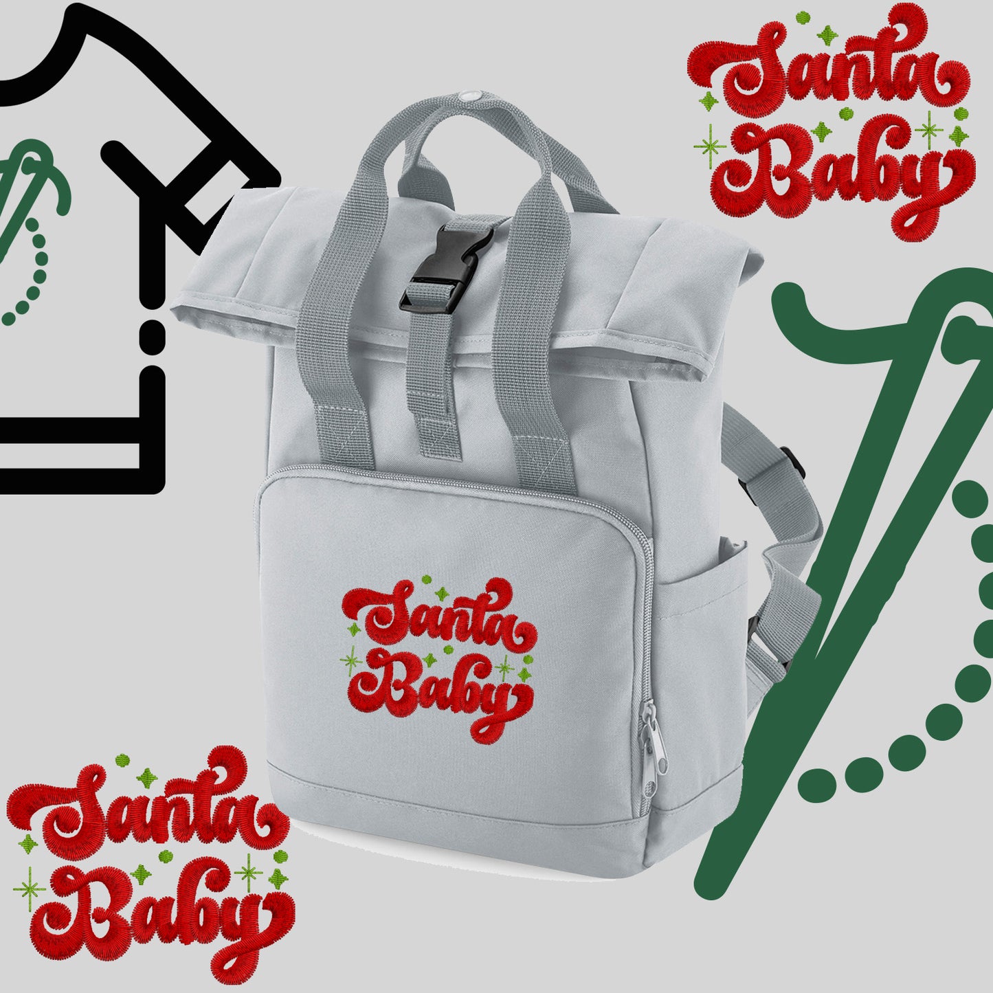 Plecak "Santa Baby"-haft komputerowy, styl z przesłaniem