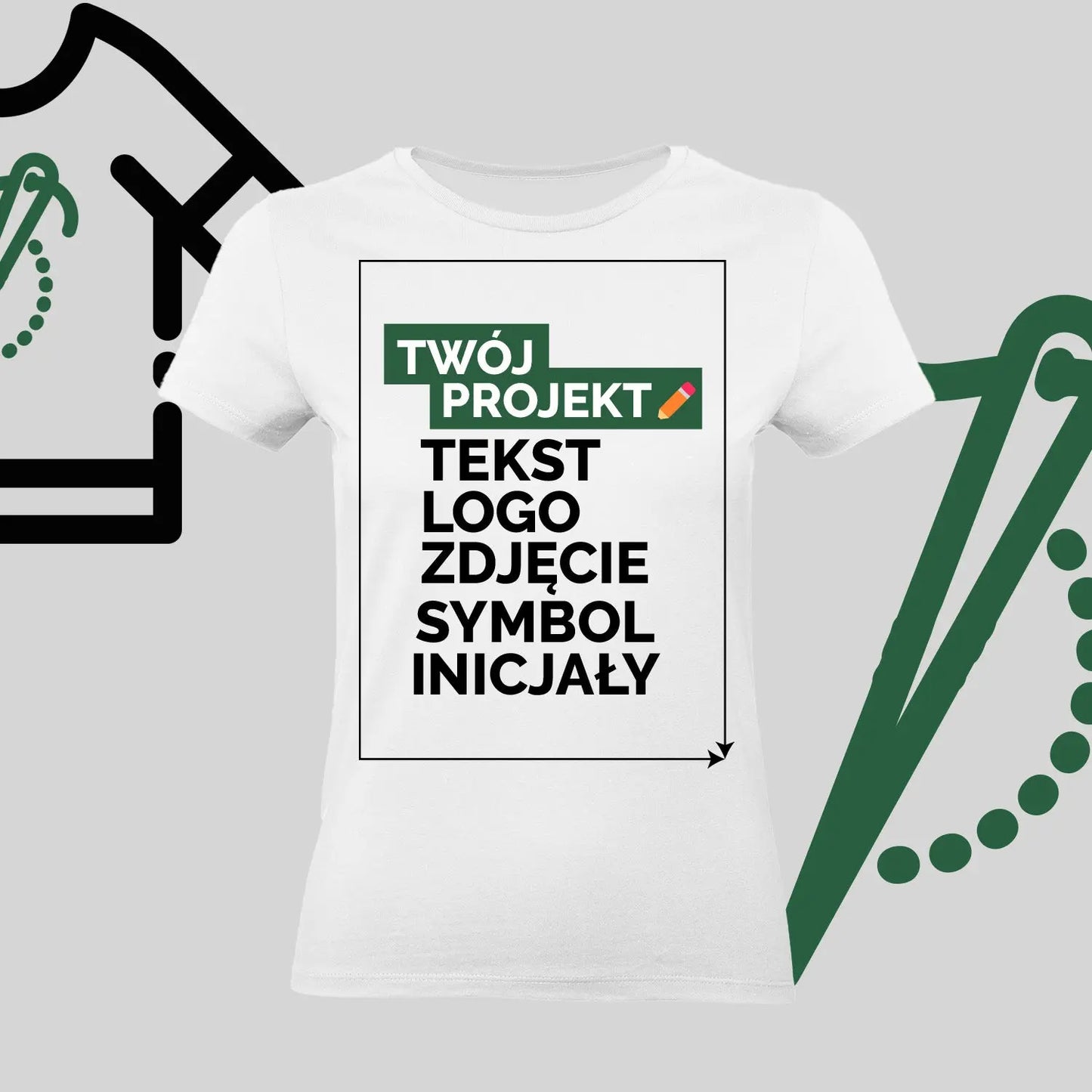 Koszulka Damska z Haftem Komputerowym – Twój Projekt: Tekst, Logo, Symbol lub Inicjały Haft z radości