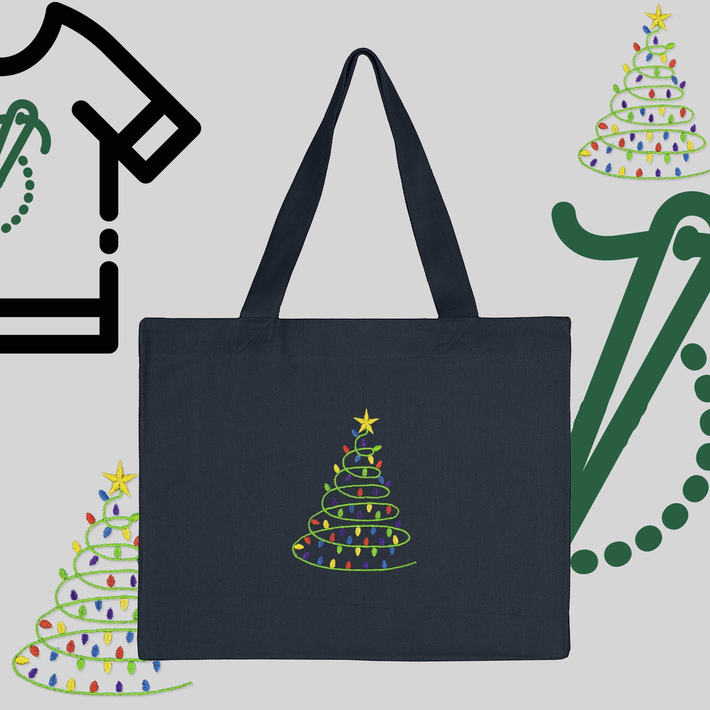 Torba bawełniana "Choinka"-haft komputerowy, styl z przesłaniem