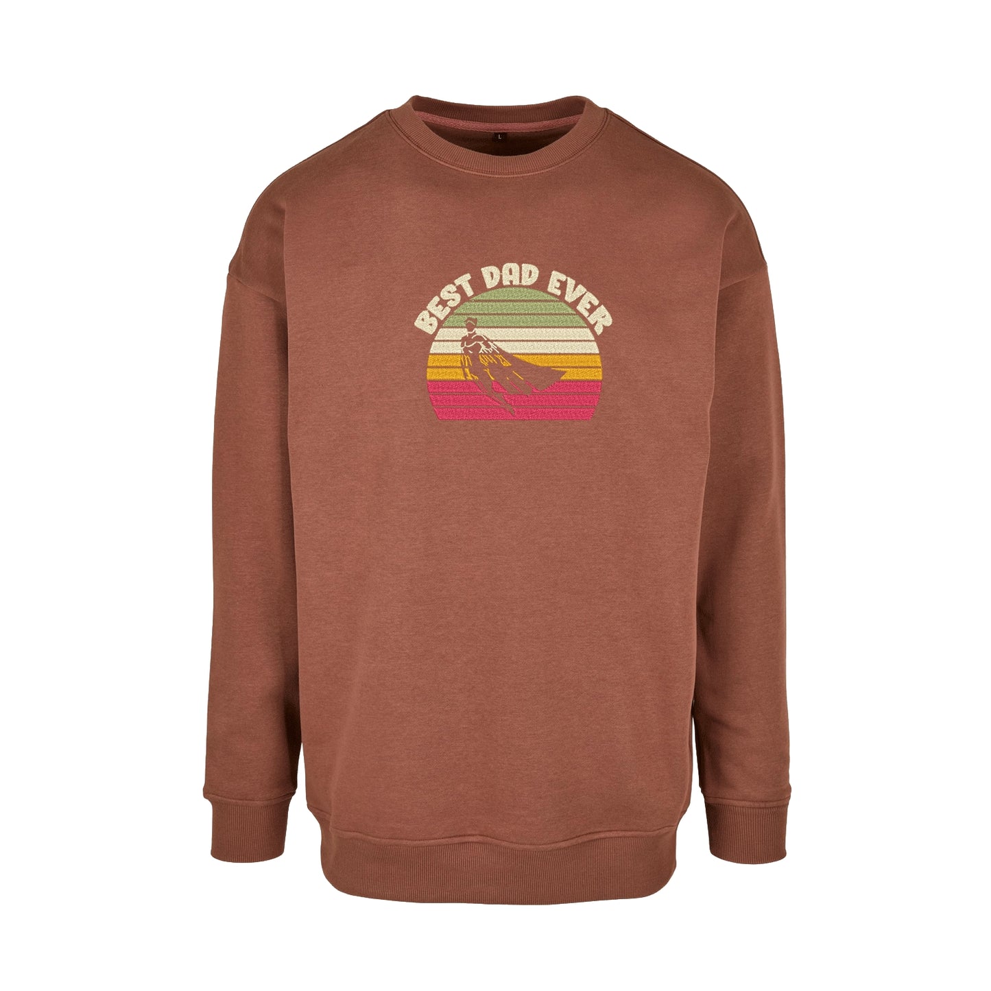 Bluza „Best Dad Ever Hero” z haftem | Prezent dla taty | Męska bluza bez kaptura Haft z radości