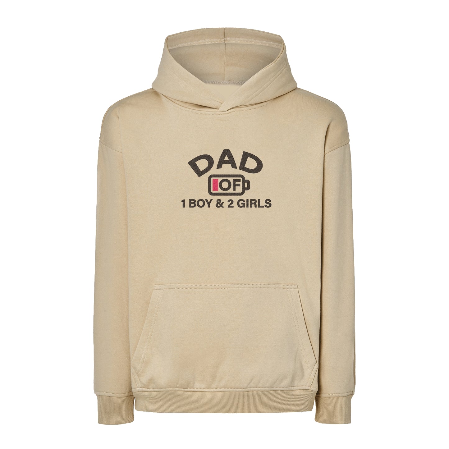 Bluza oversize „Dad of 1 Boy & 2 Girls” z haftem – prezent dla taty trójki dzieci | Bluza dla dumnego ojca Haft z radości