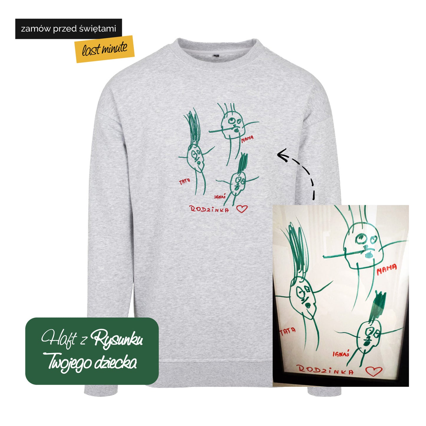 Bluza z haftem z rysunku Twojego dziecka – personalizowana odzież