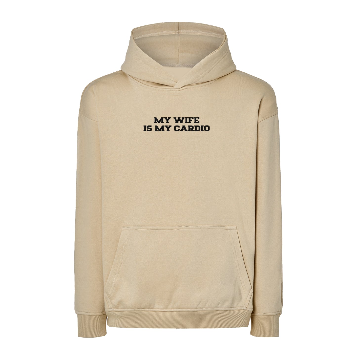 Bluza oversize z haftem "MY WIFE IS MY CARDIO"