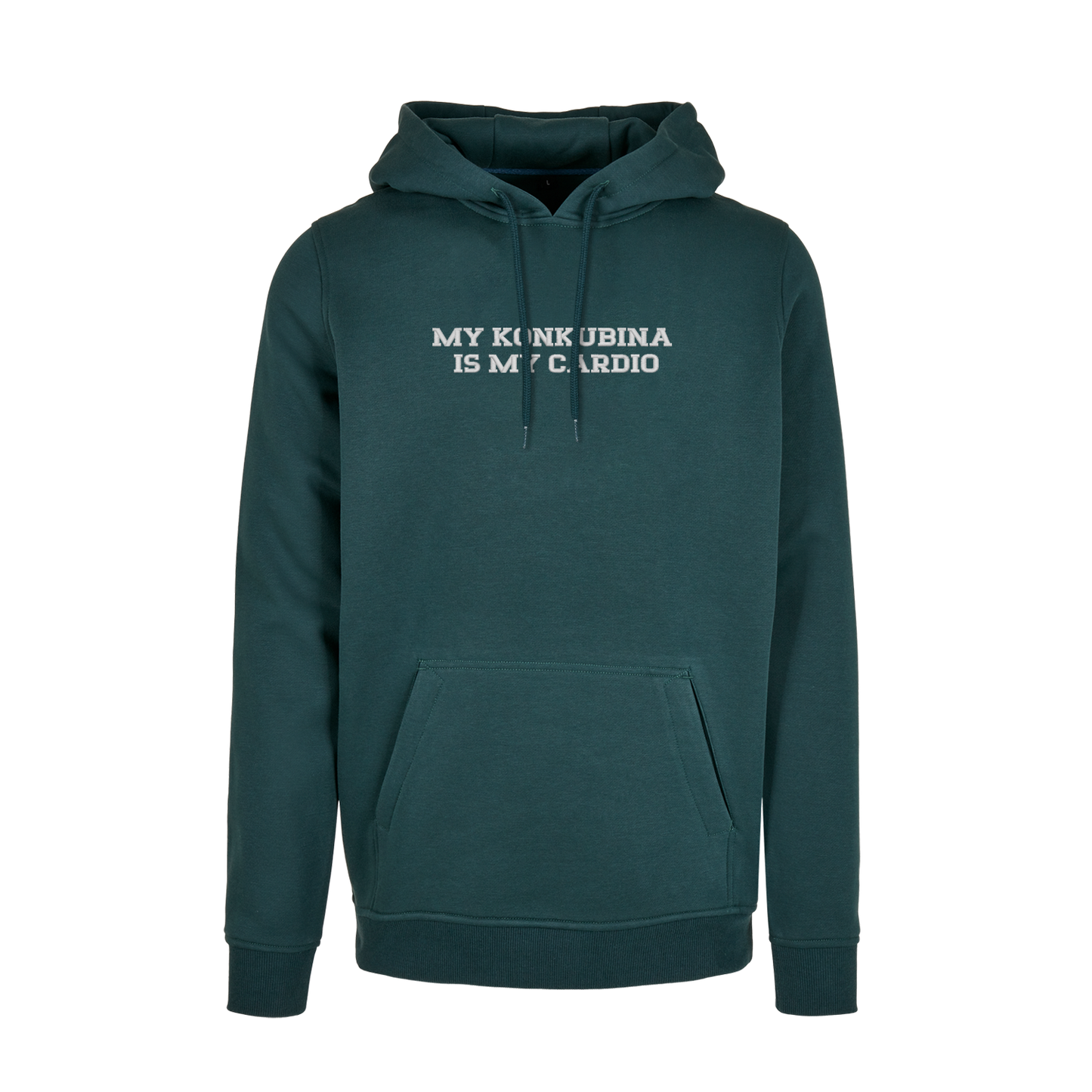 Bluza z kapturem z haftem "My Konkubina is my cardio"