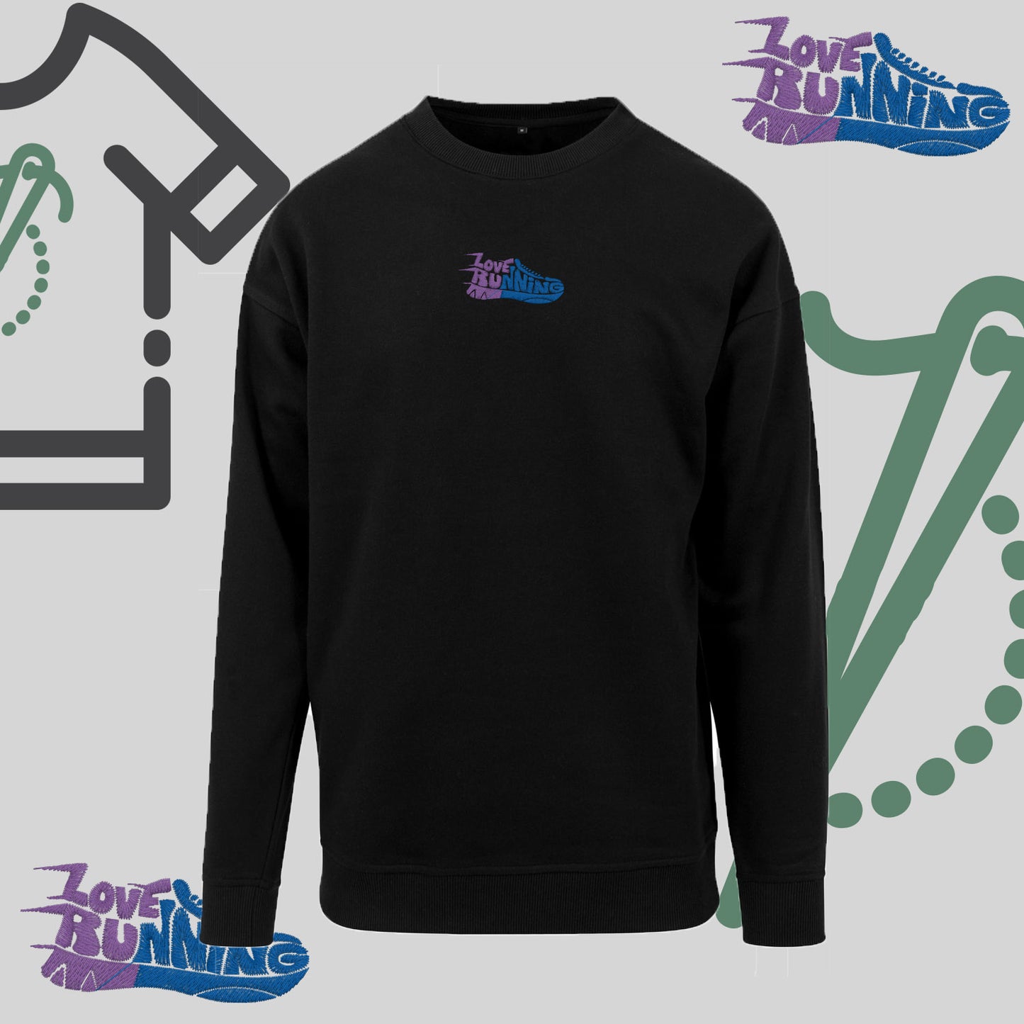 Bluza bez kaptura "Love Running"