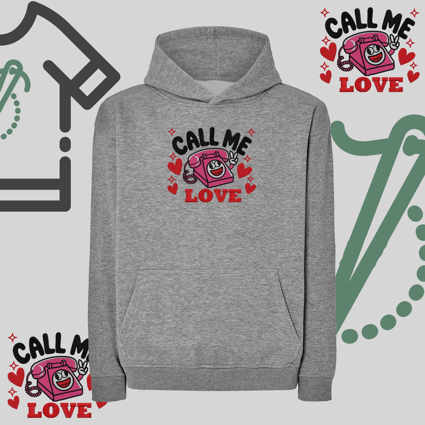 Bluza oversize z haftem "Call Me Love"