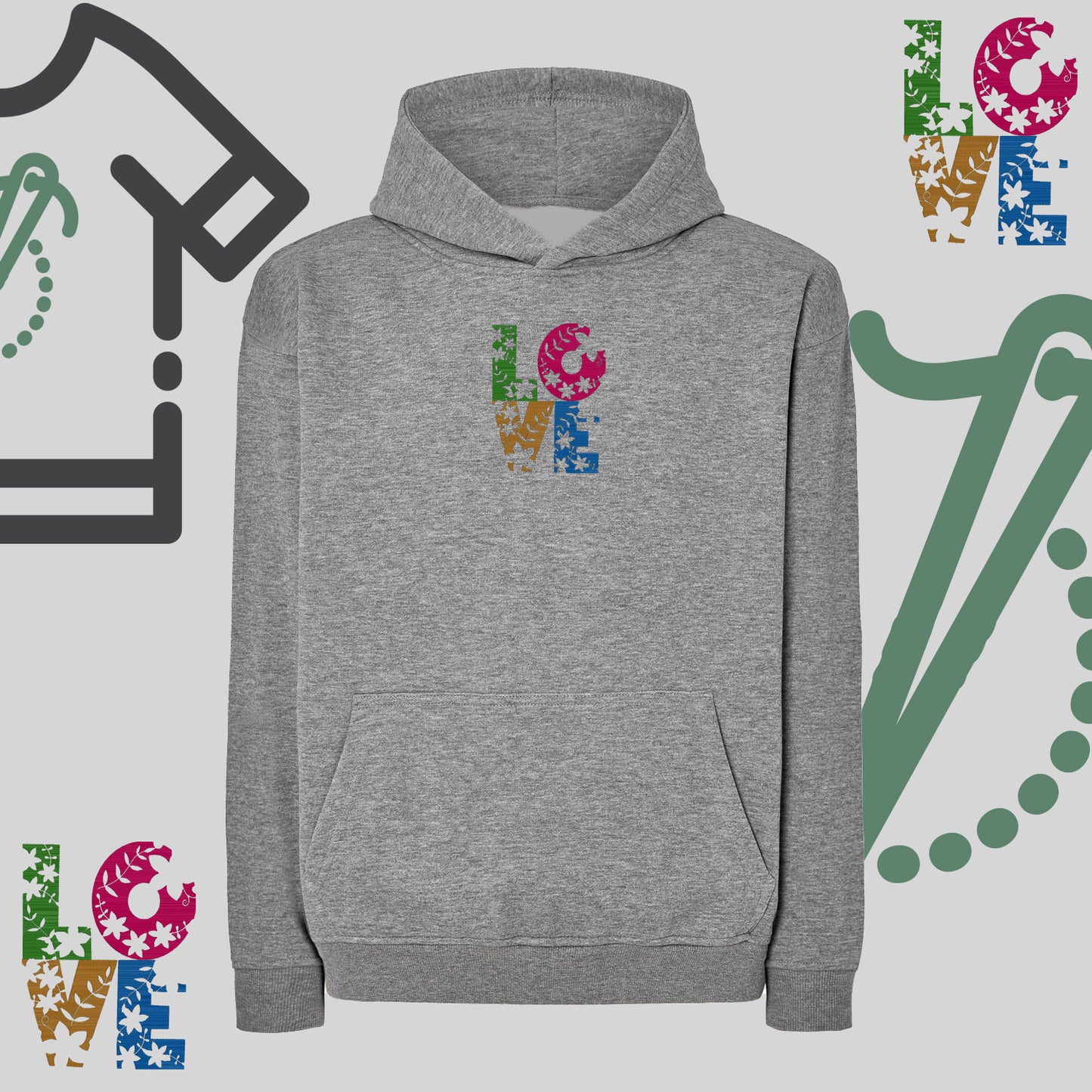 Bluza oversize z haftem "Kwiatowe Love"