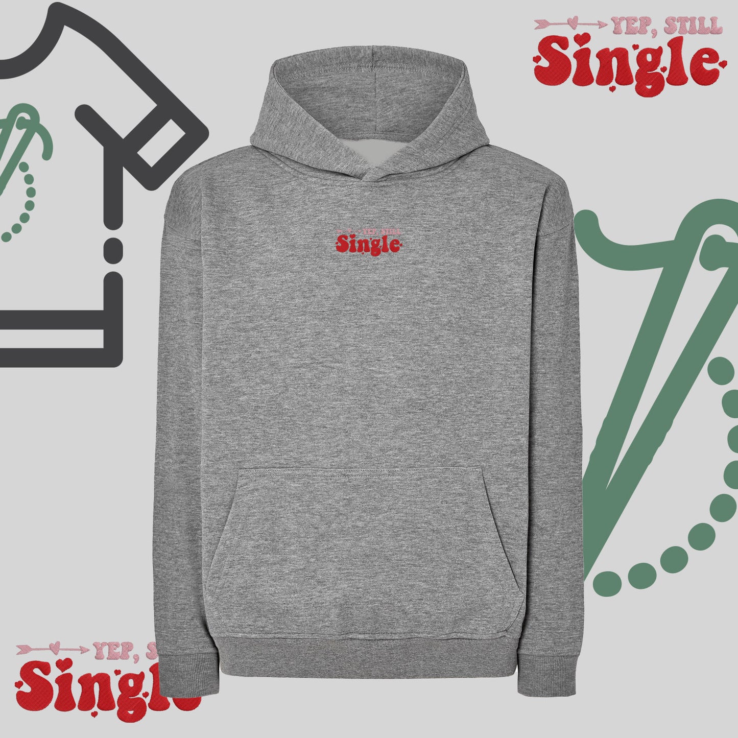 Bluza oversize z haftem "Tak, nadal singiel"