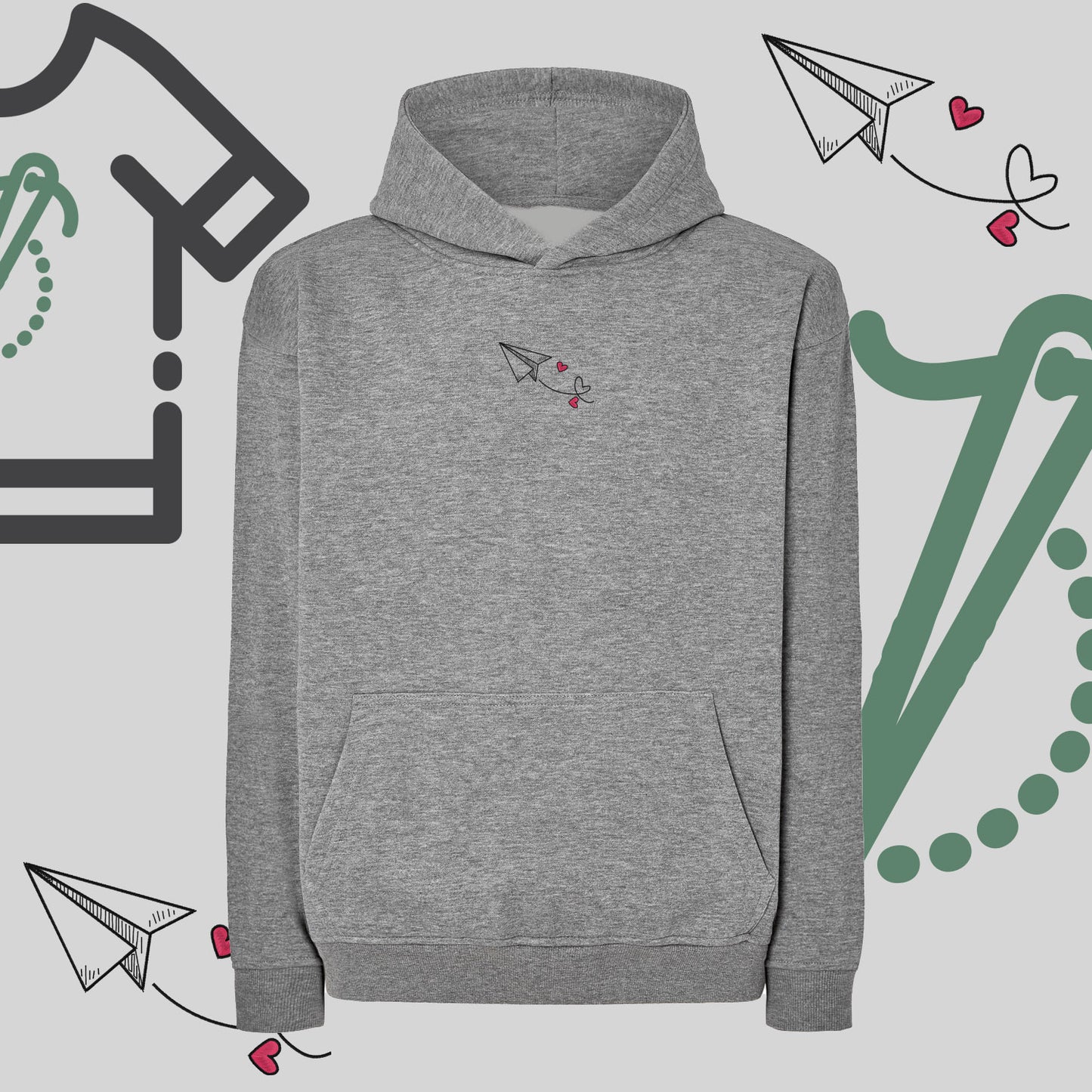 Bluza oversize z haftem "Walentynkowy Liścik"