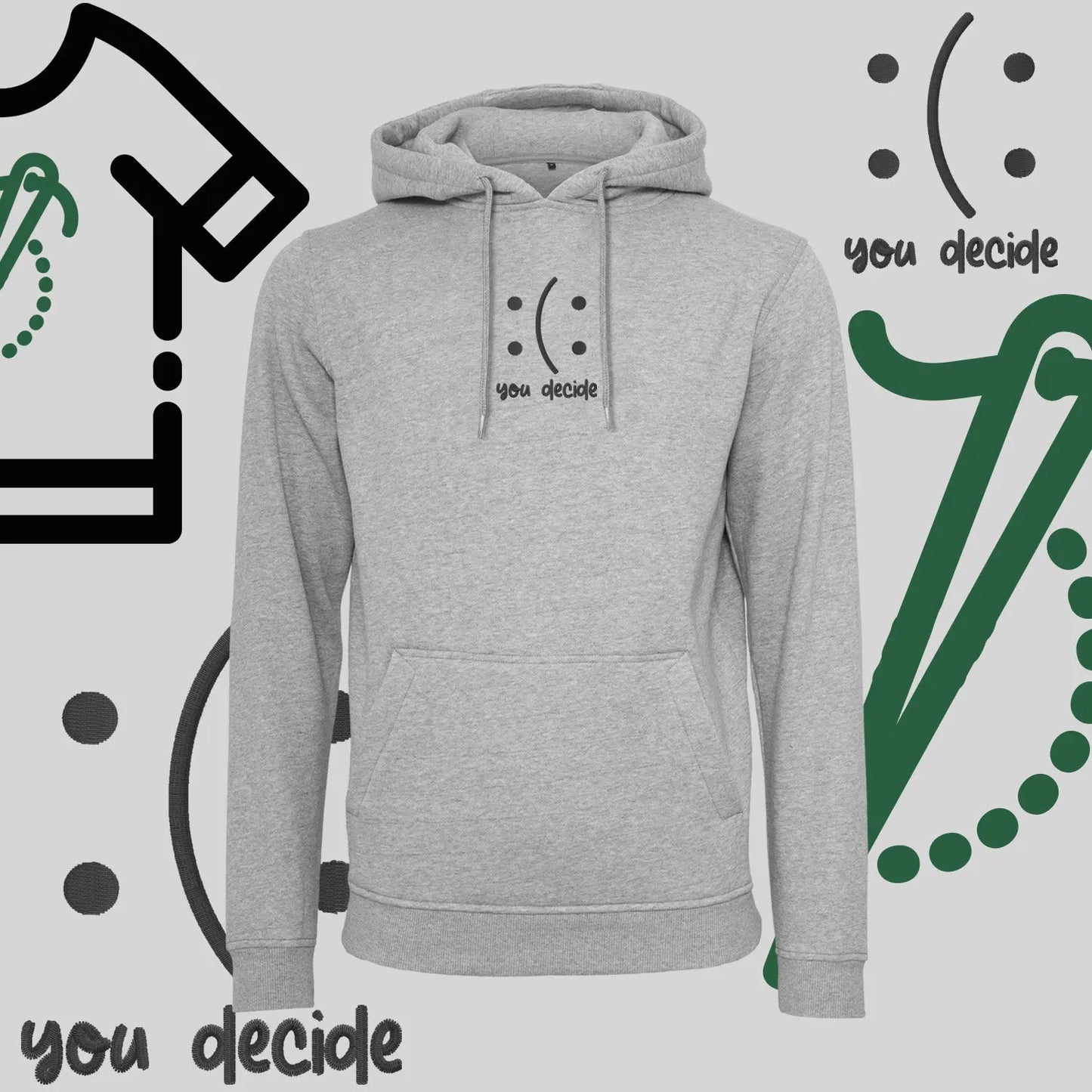 Bluza z kapturem "Ty Decydujesz" – haft komputerowy, moda z przesłaniem Haft z radości