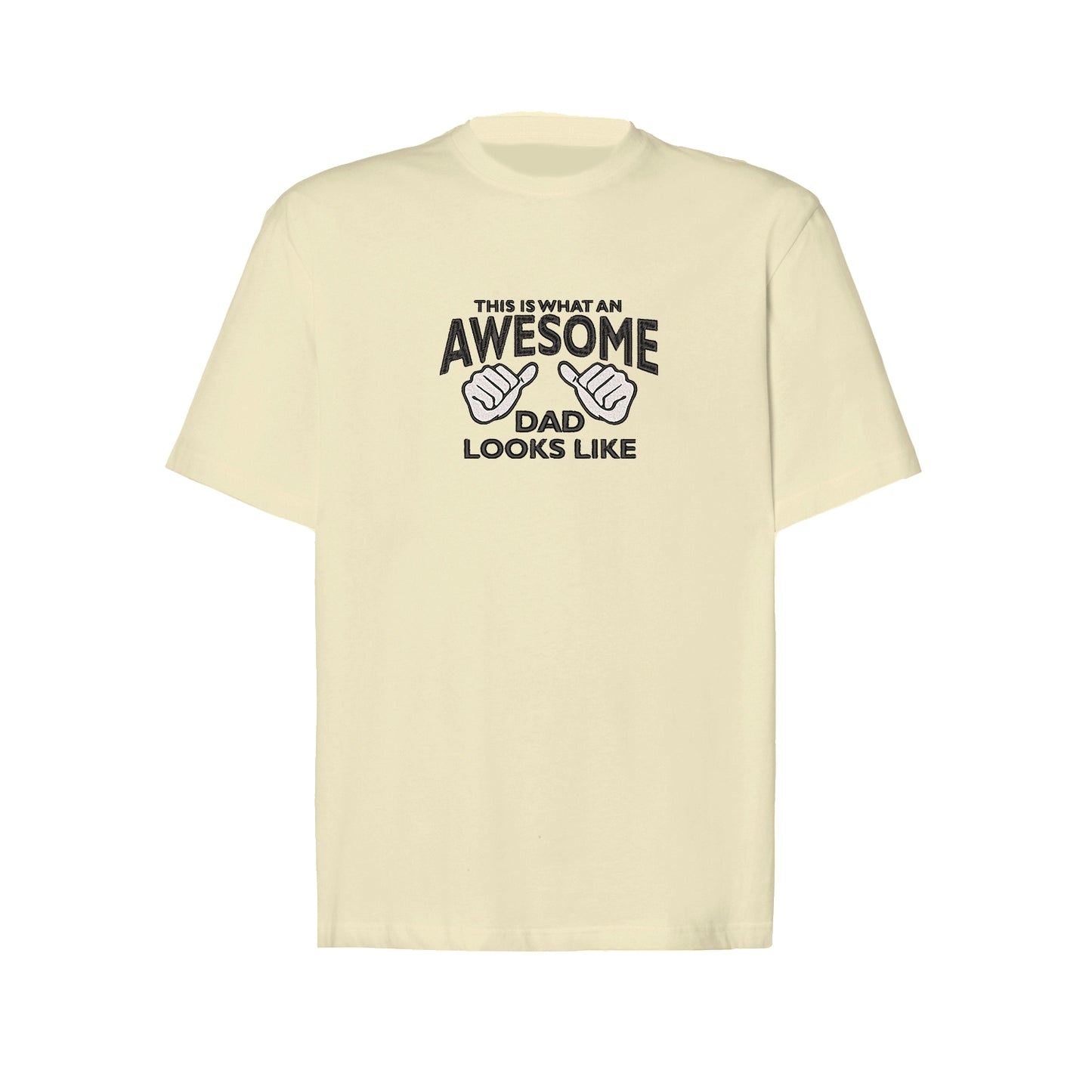 Koszulka oversize z haftem "Awesome Dad" | Stylowy prezent dla taty | Wysokiej jakości haft komputerowy Haft z radości