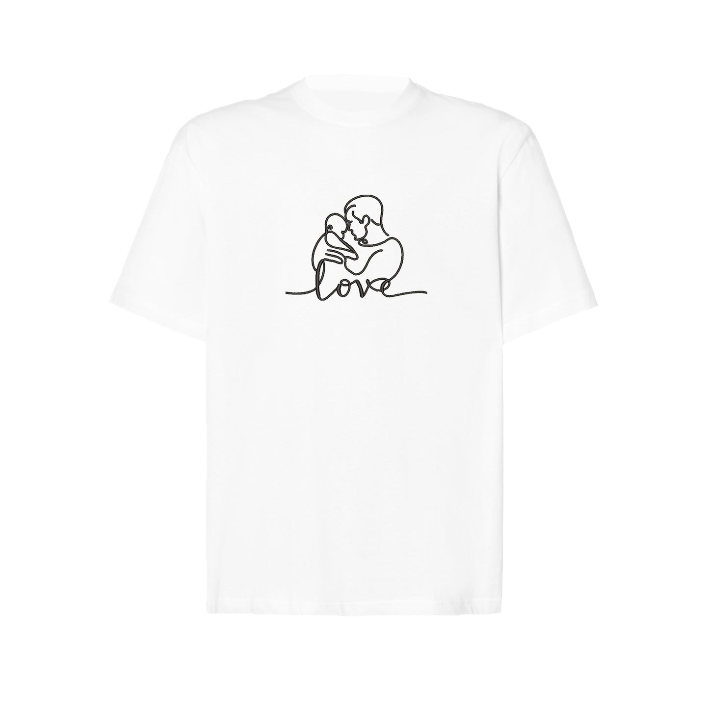 Koszulka oversize LOVE z haftem – Tata z dzieckiem | Prezent dla Taty Haft z radości