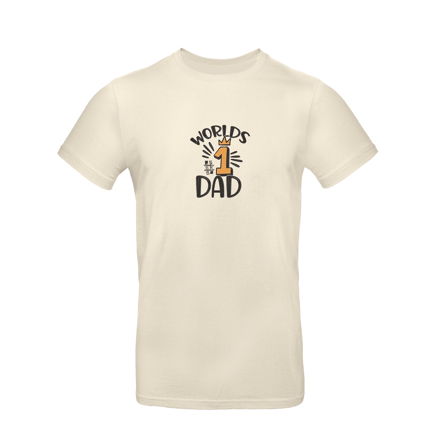Koszulka unisex World's No.1 Dad – haftowana koszulka dla najlepszego taty na świecie Haft z radości