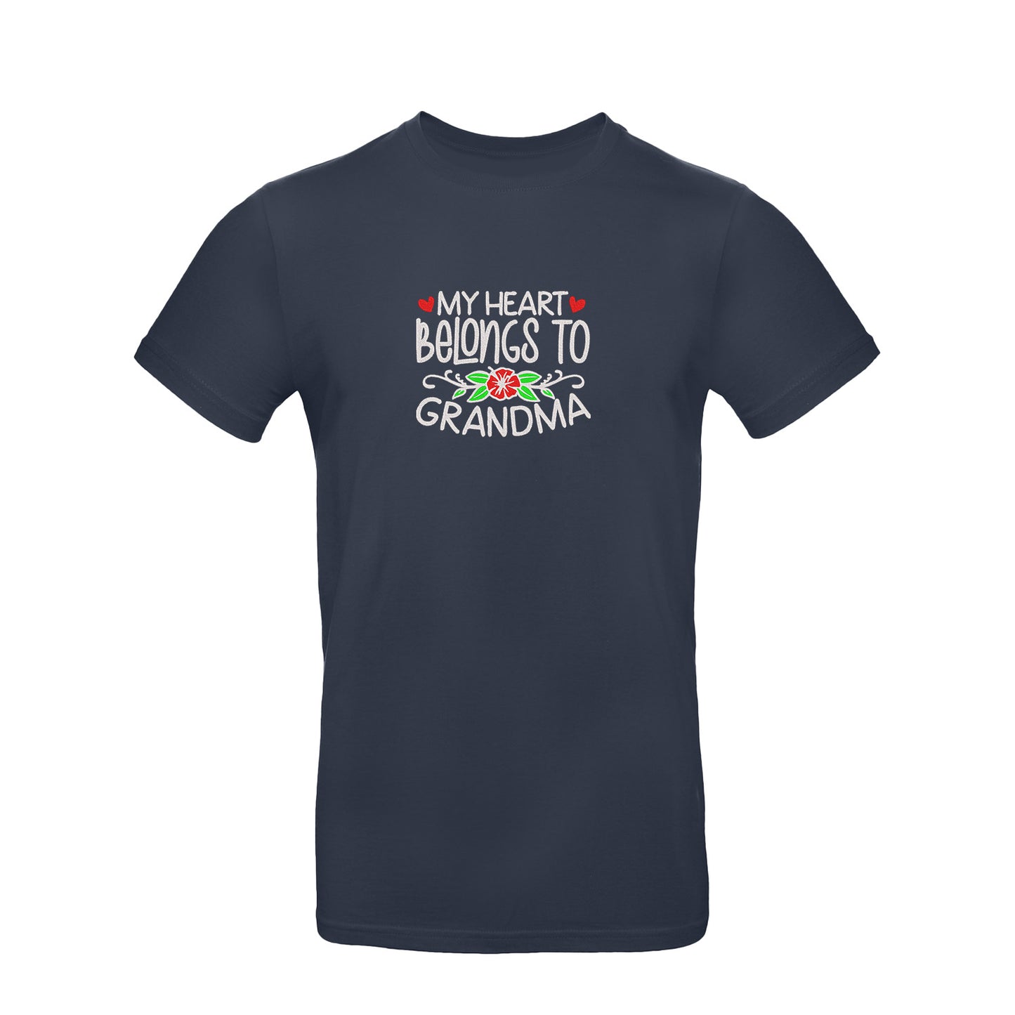 Koszulka My Heart Belongs to Grandma – haftowany prezent dla Babci Haft z radości - nadruki i haft na odzieży Warszawa