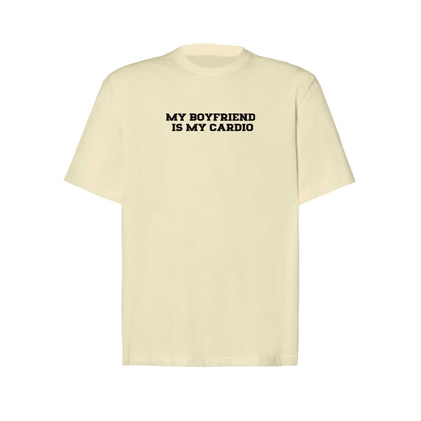 Koszulka oversize z haftem „My boyfriend is my cardio"