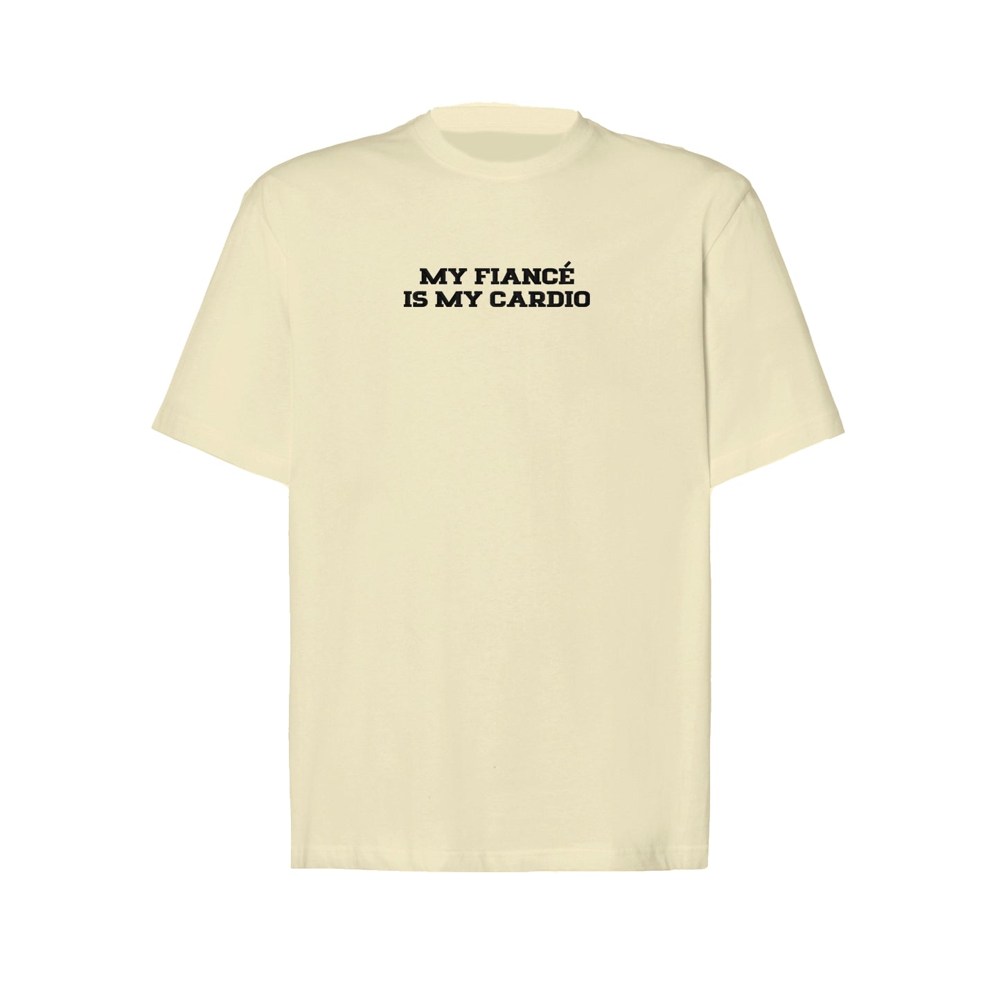 Koszulka oversize z haftem „MY FIANCE IS MY CARDIO"