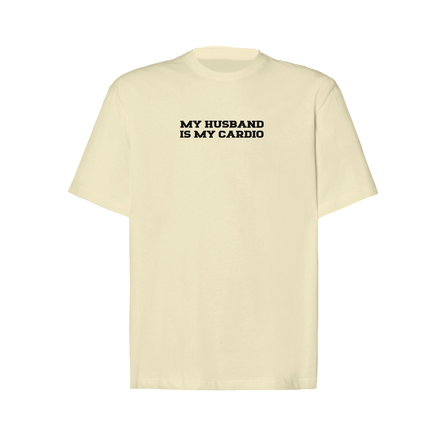 Koszulka oversize z haftem „MY HUSBAND IS MY CARDIO"