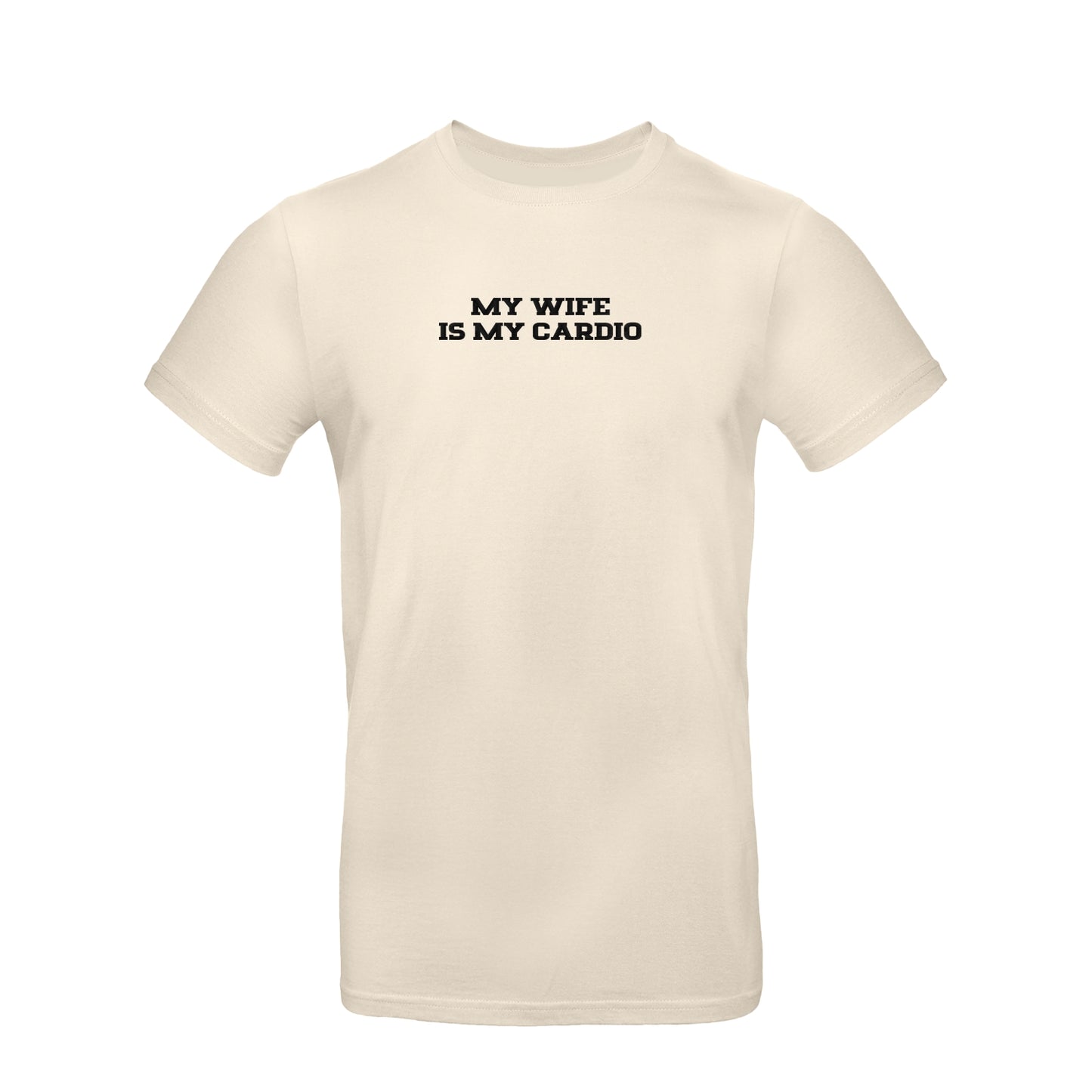 Koszulka unisex z haftem „MY WIFE IS MY CARDIO"