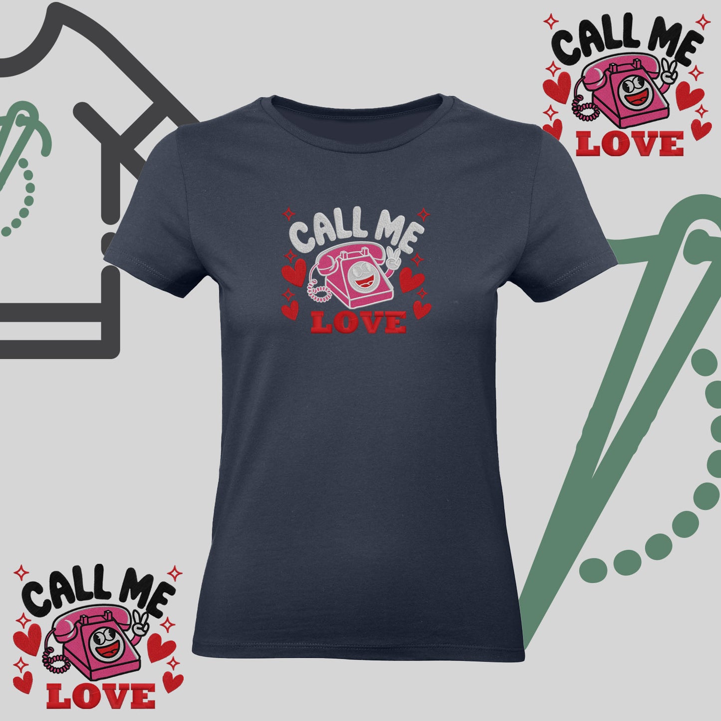 Koszulka damska z haftem "Call Me Love"