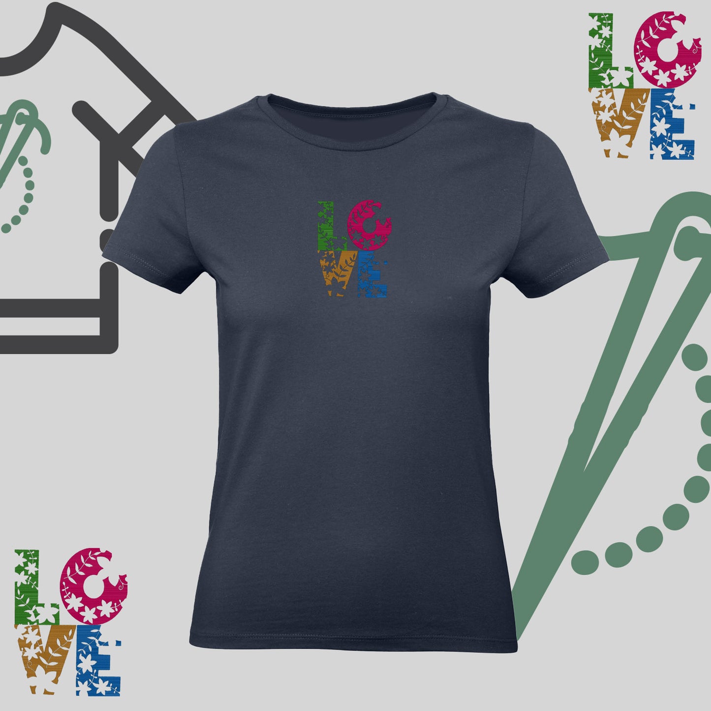 Koszulka damska z haftem „Kwiatowe LOVE"