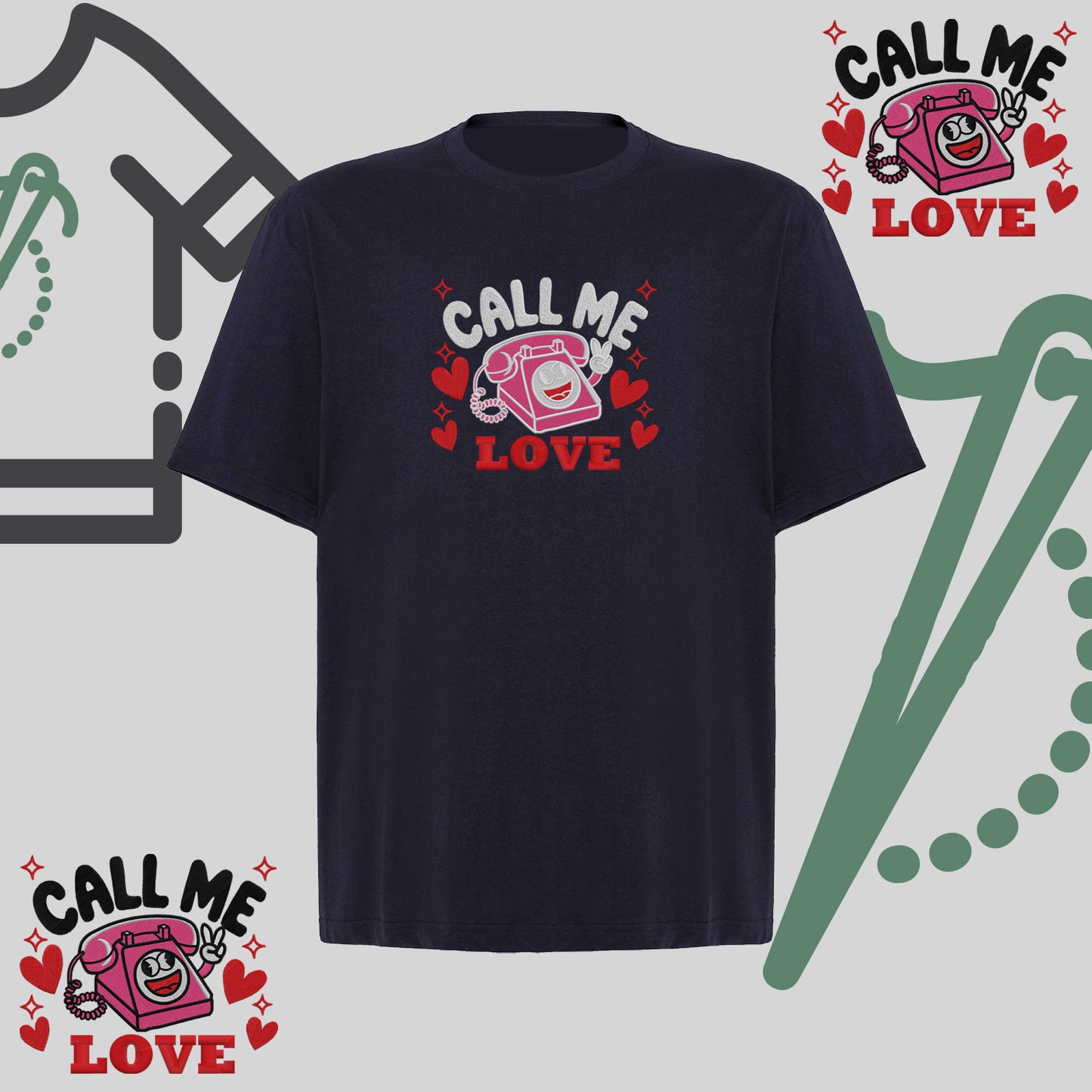 Koszulka oversize z haftem „Call Me Love"