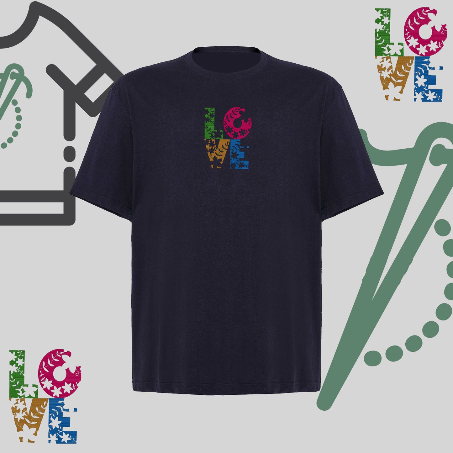 Koszulka oversize z haftem „Kwiatowe LOVE"