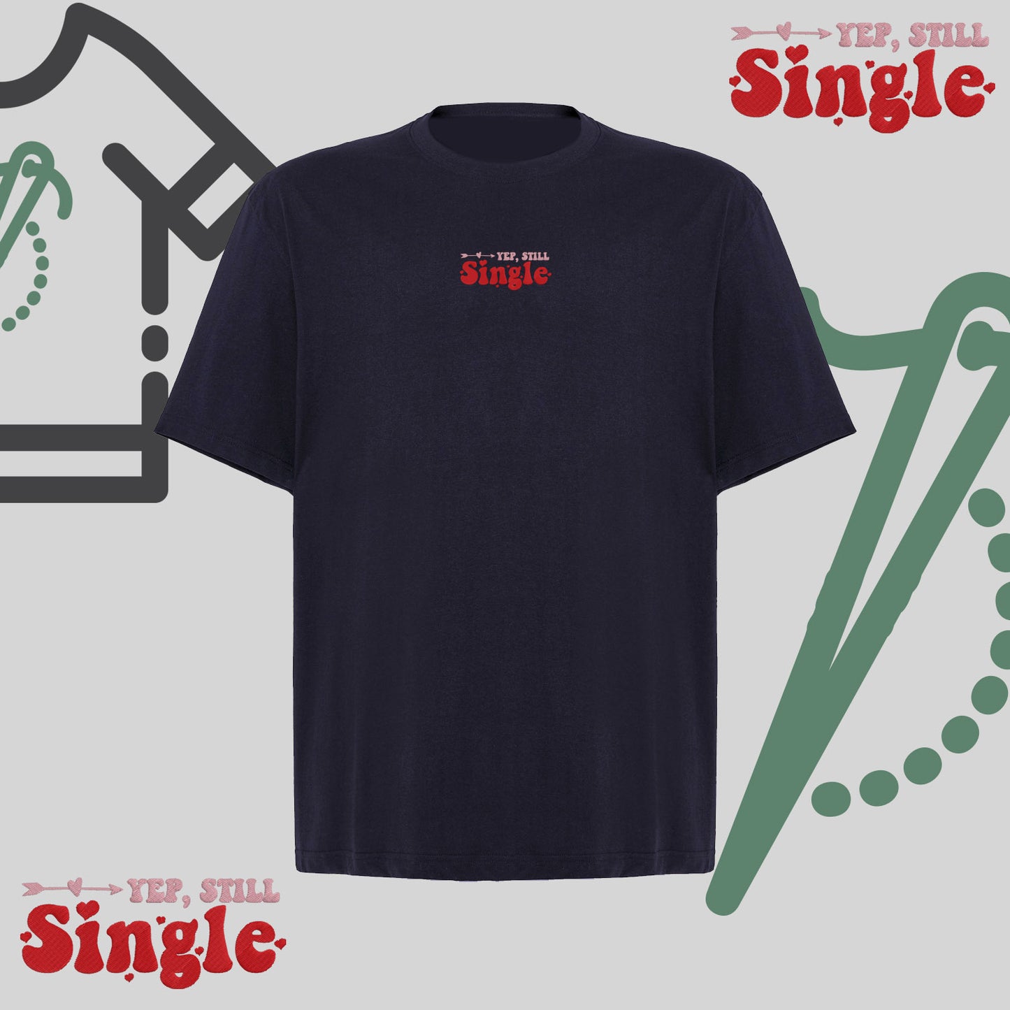 Koszulka oversize z haftem „Tak, Nadal Singiel"