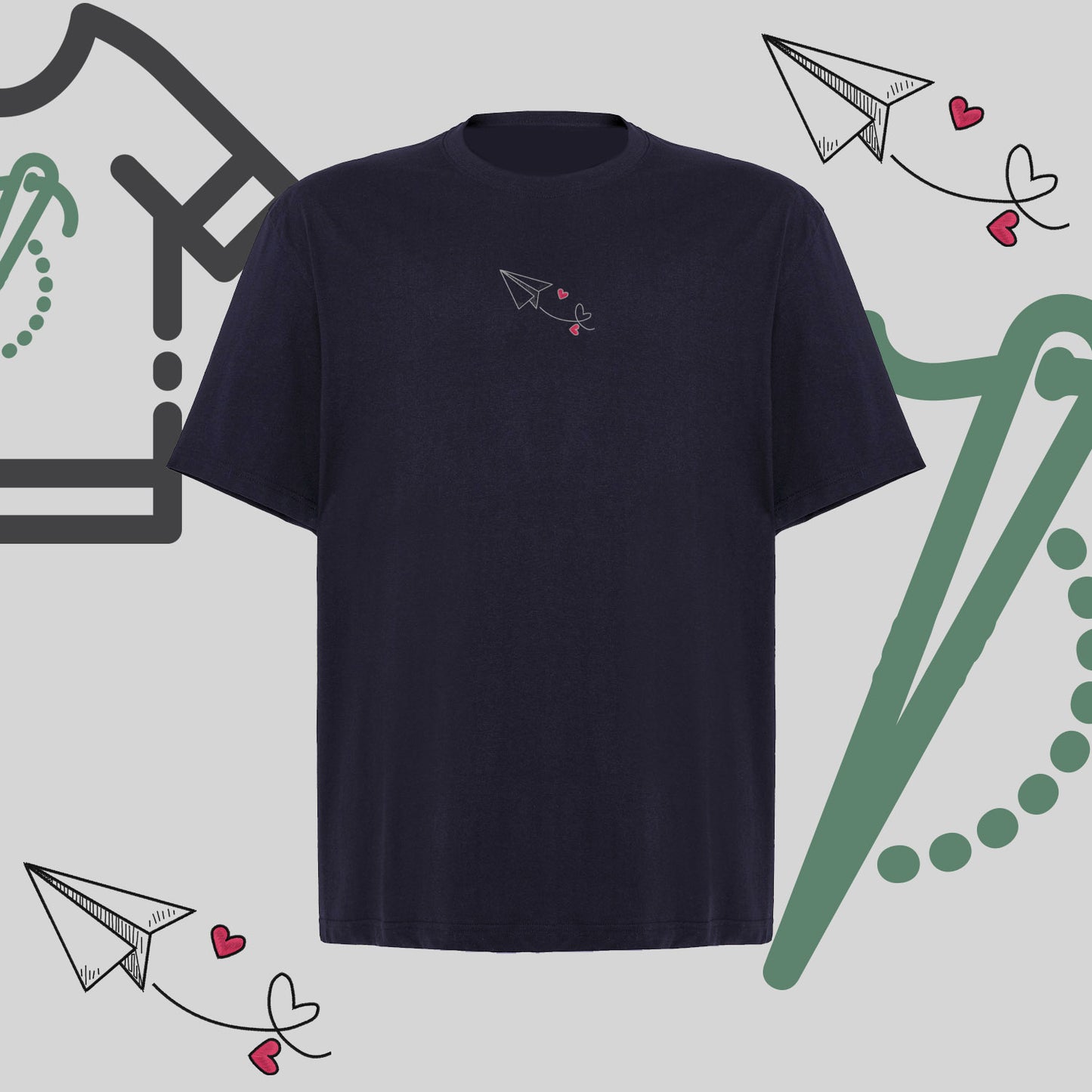 Koszulka oversize z haftem „Walentynkowy Liścik"