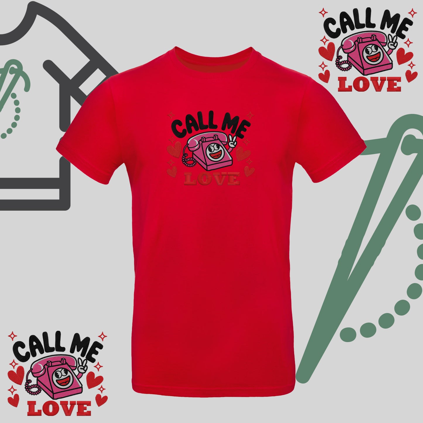 Koszulka unisex z haftem "Call Me Love"
