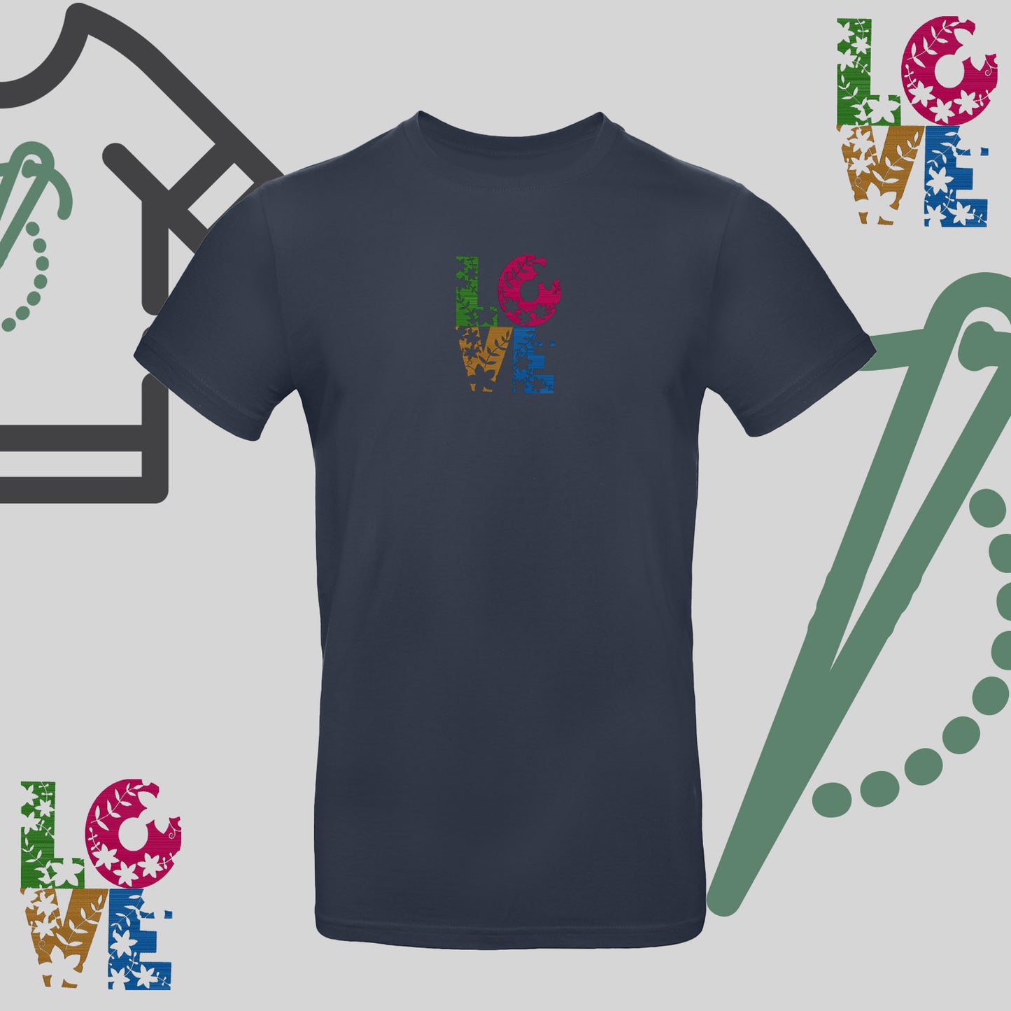 Koszulka unisex z haftem „Kwiatowe Love"