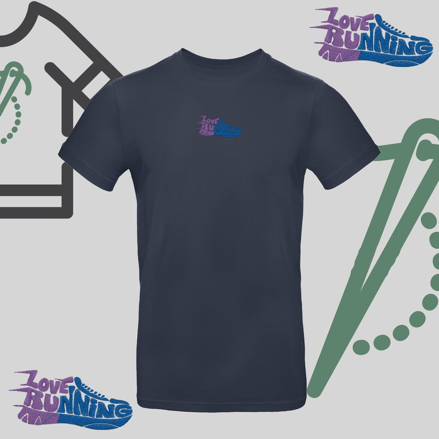 Koszulka unisex z haftem "Love Running"