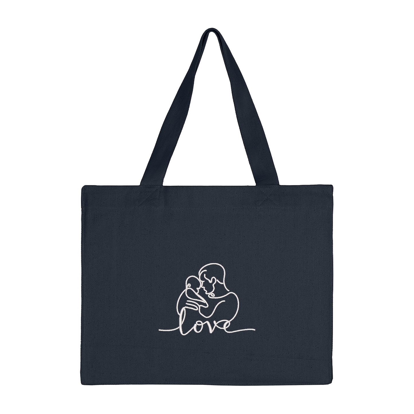 Torba bawełniana LOVE z haftem – wzruszający prezent dla taty z dzieckiem Haft z radości