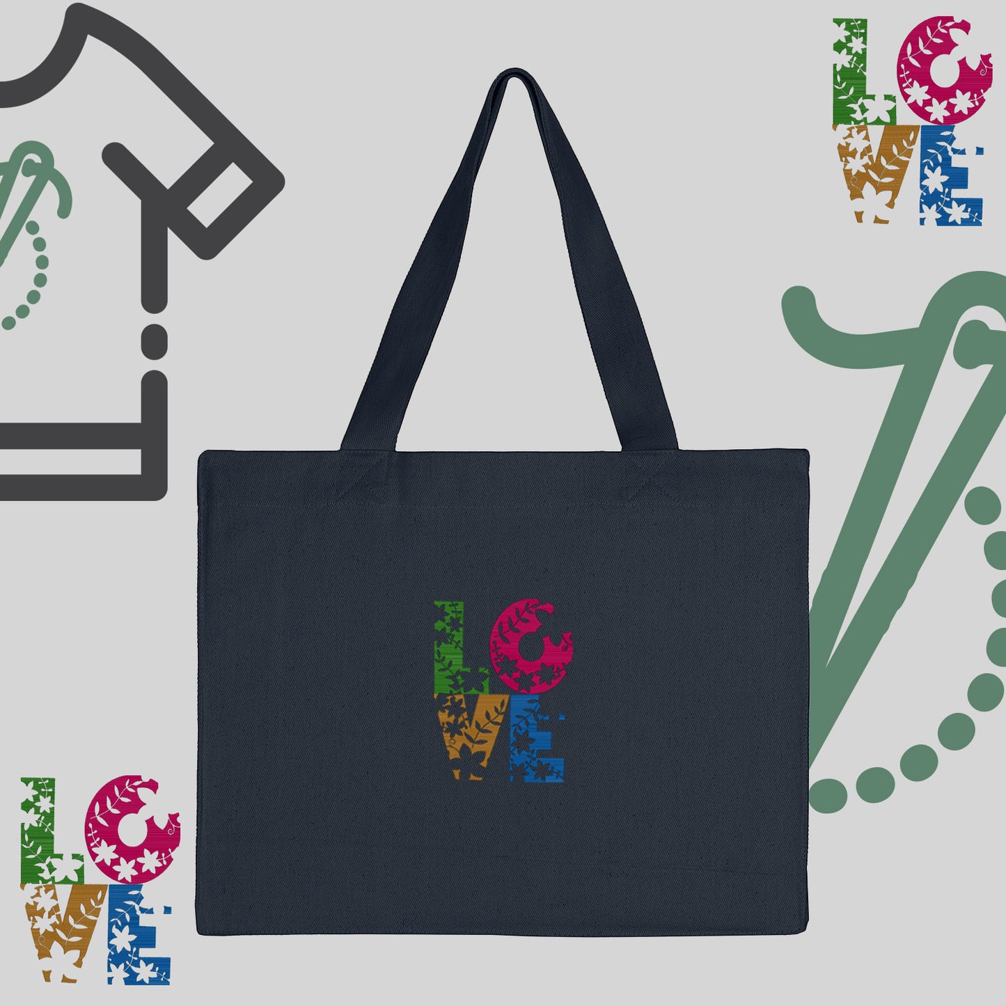 Torba bawełniana "Kwiatowe LOVE"