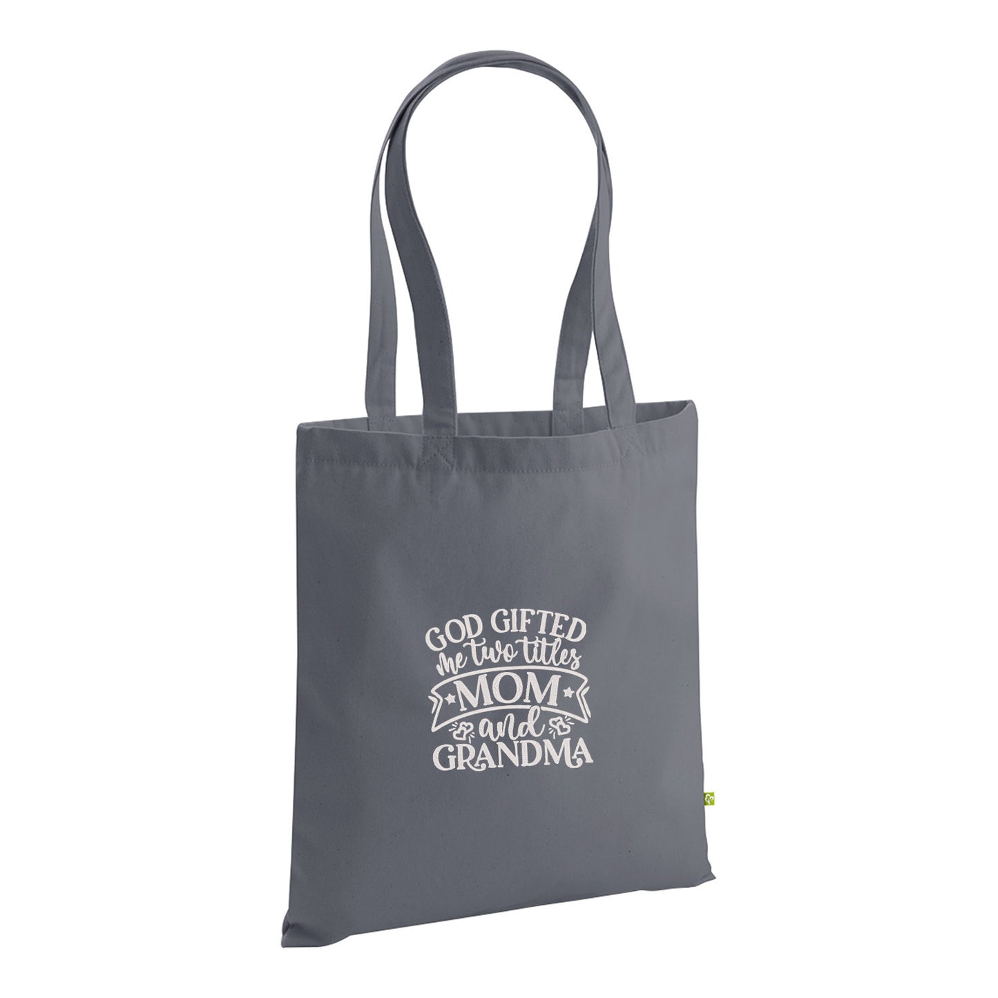 God Gifted Me Two Titles – haftowana torba Mom & Grandma Haft z radości