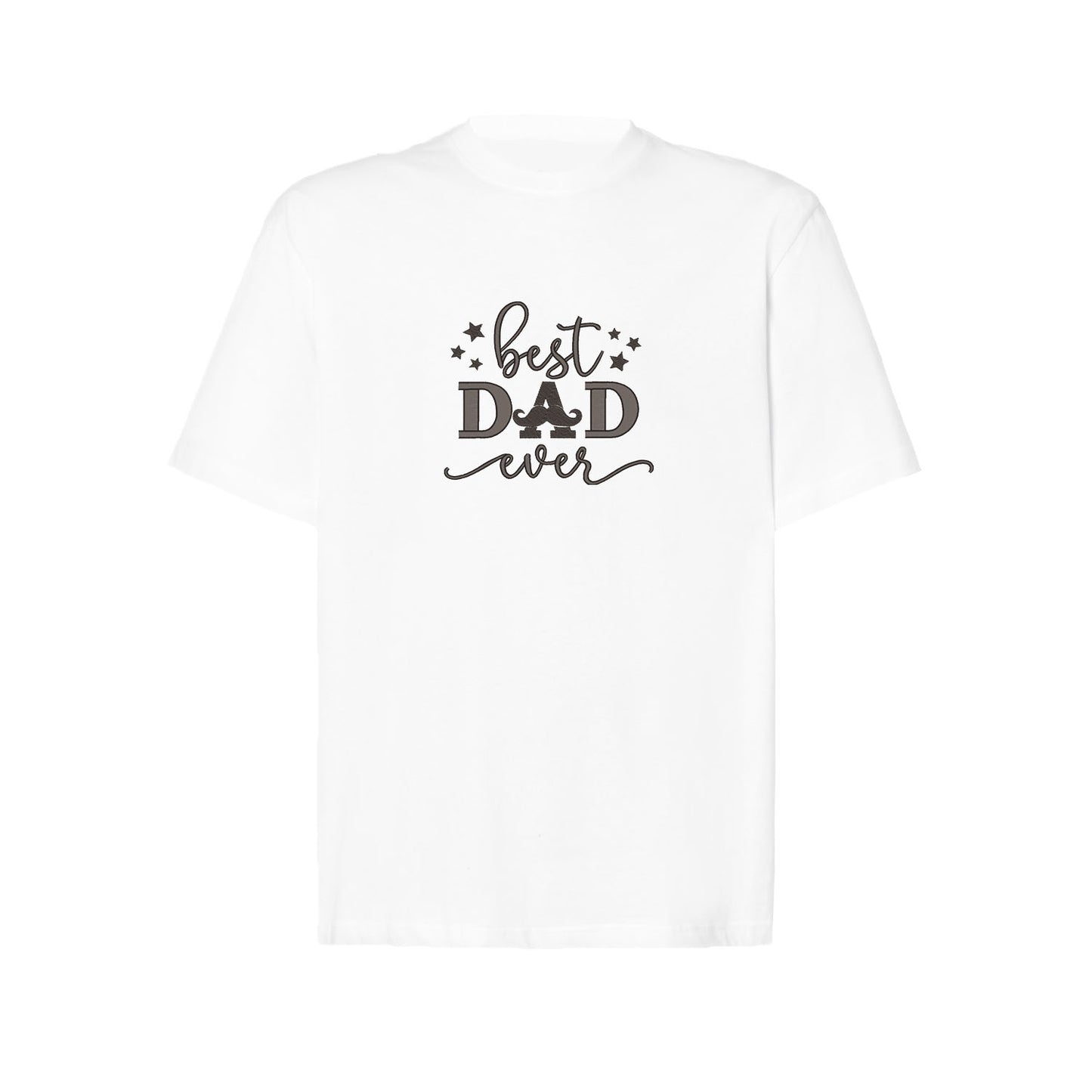 Koszulka oversize z haftem "Best Dad Ever" | Idealny prezent dla taty | Koszulka z napisem haftowanym