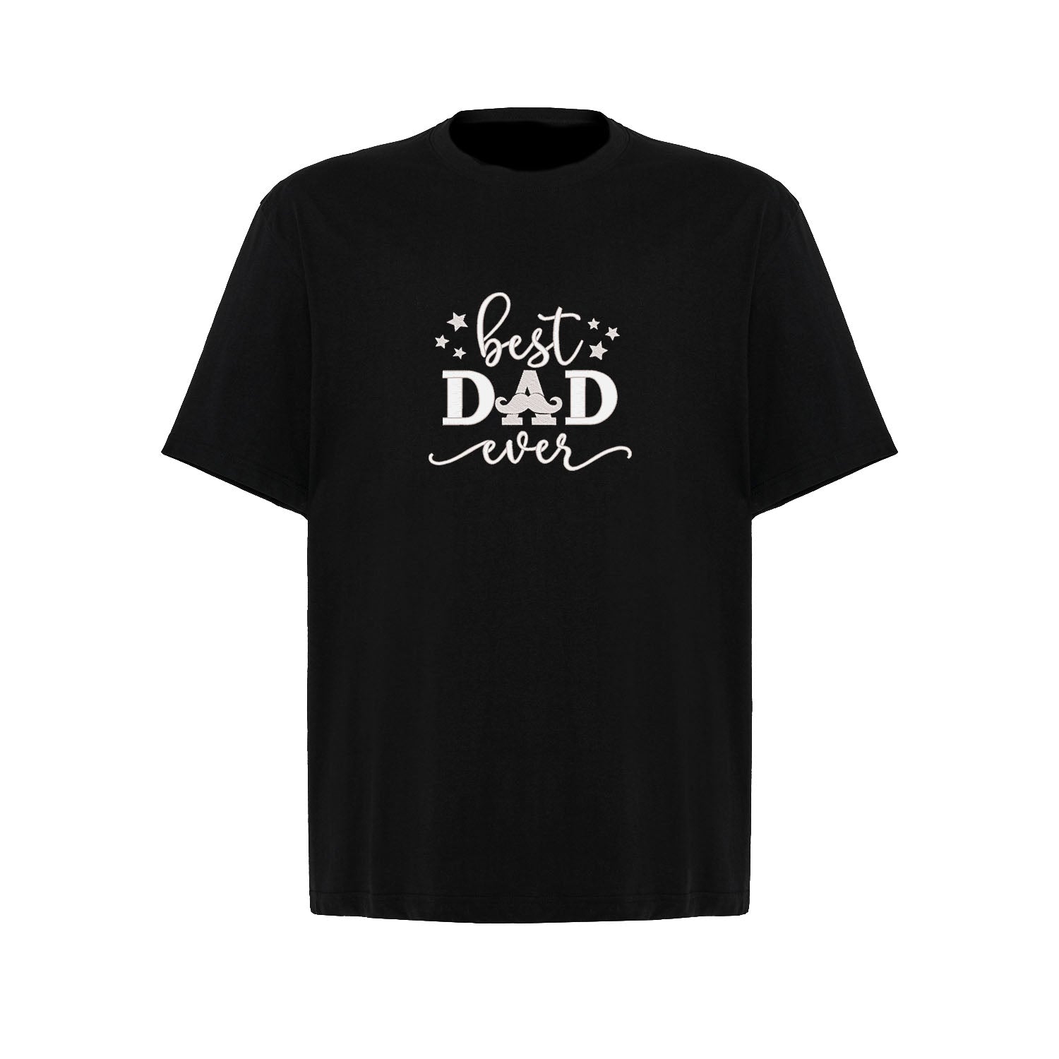 Koszulka oversize z haftem "Best Dad Ever" | Idealny prezent dla taty | Koszulka z napisem haftowanym Haft z radości