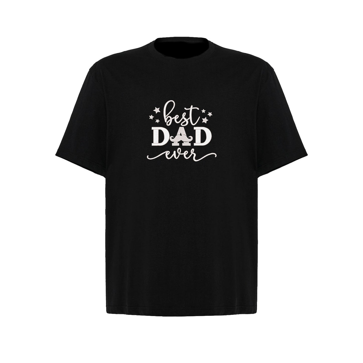 Koszulka oversize z haftem "Best Dad Ever" | Idealny prezent dla taty | Koszulka z napisem haftowanym