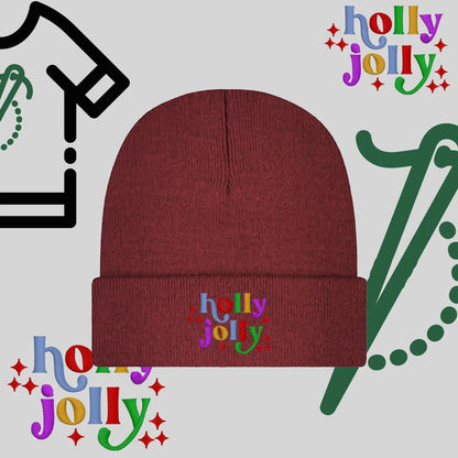 Czapka zimowa beanies "Holly Jolly" Haft z radości