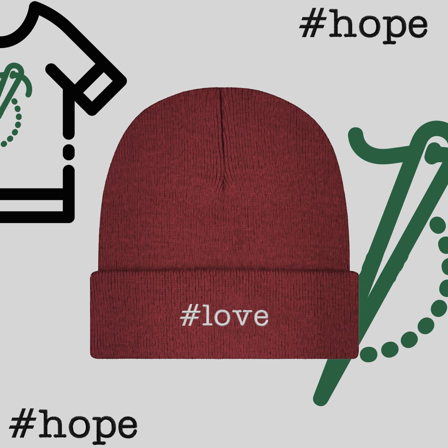 Czapka zimowa beanies "#hope"