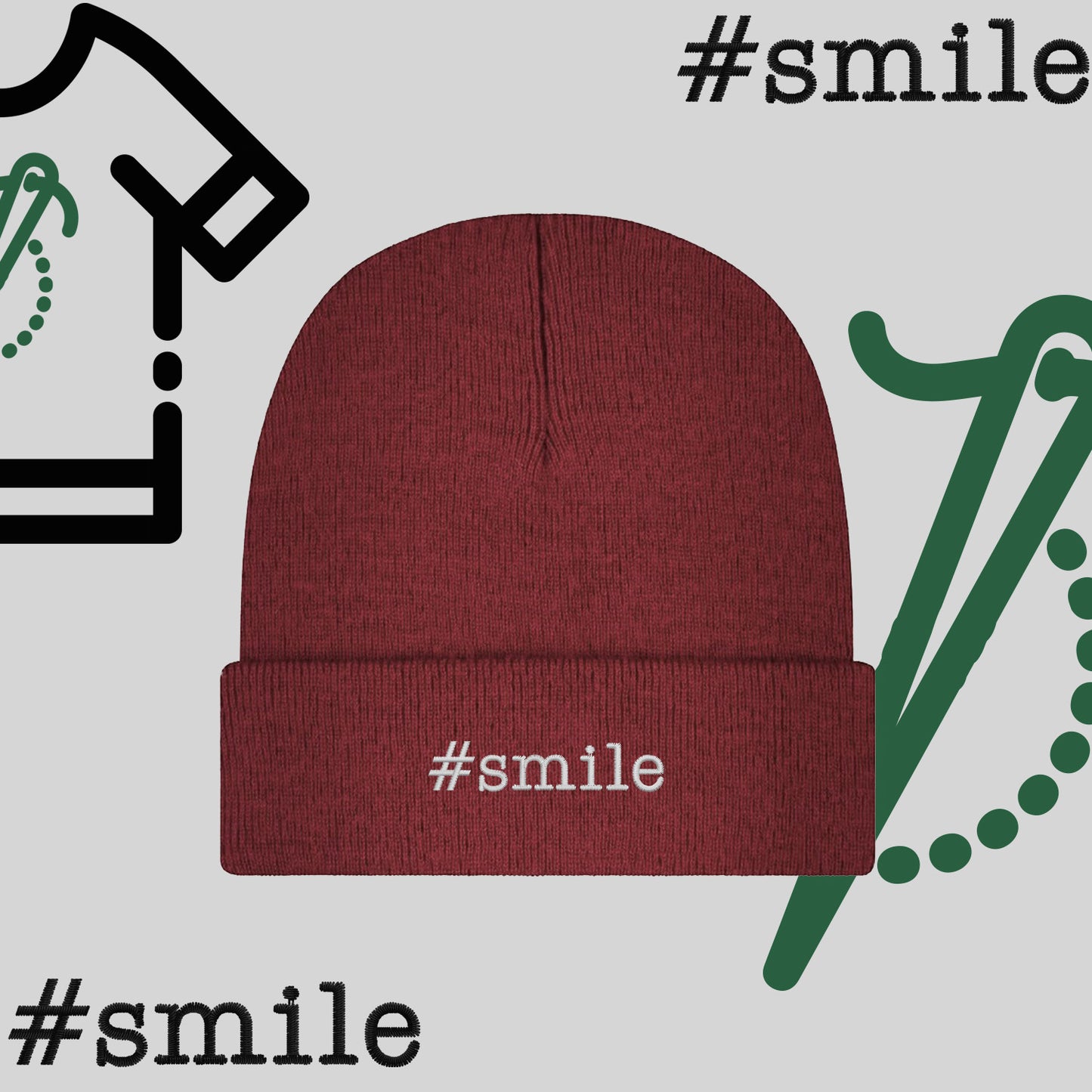 Czapka zimowa beanies "#smile"
