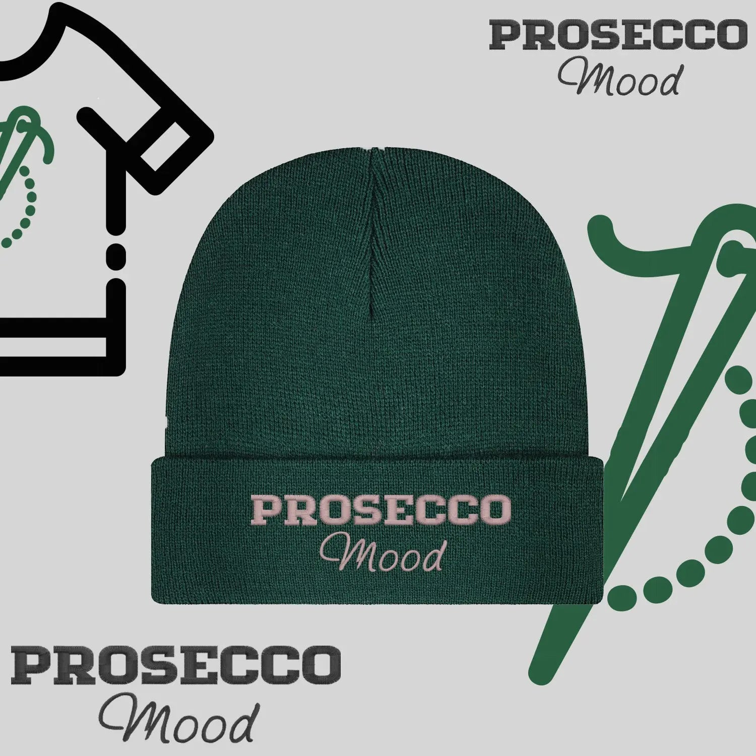 Czapka zimowa beanies "Prosecco mood" Haft z radości
