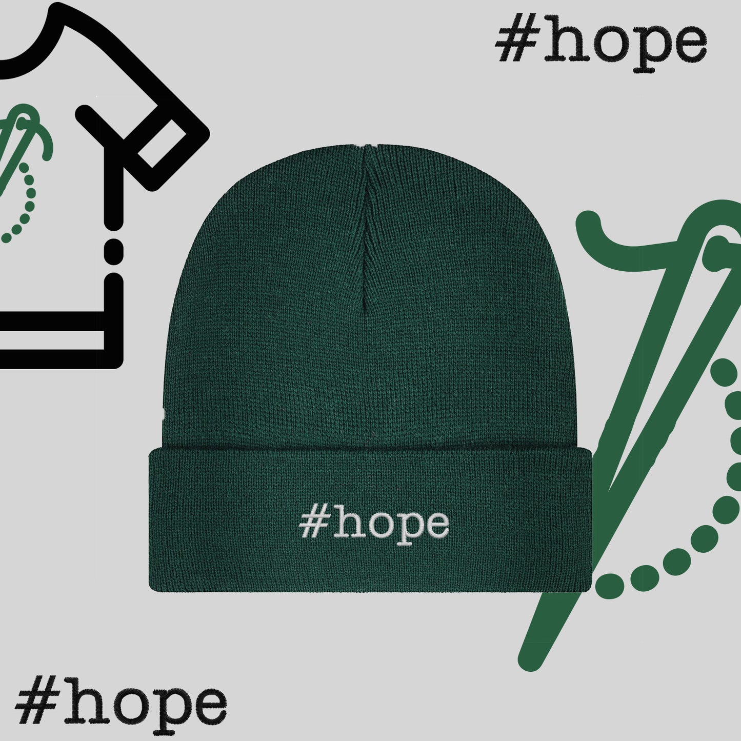 Czapka zimowa beanies "#hope"