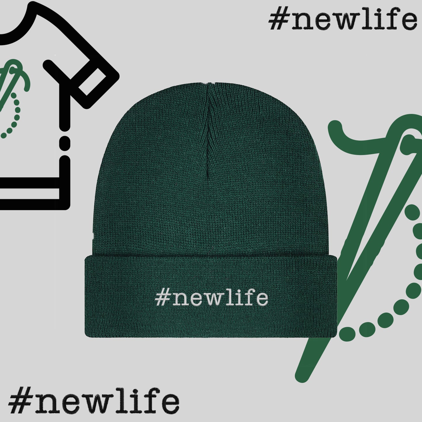 Czapka zimowa beanies "#newlife"