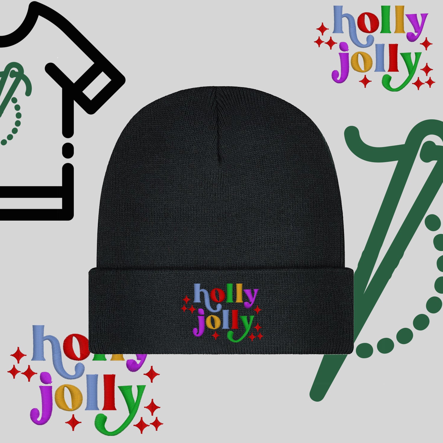 Czapka zimowa beanies "Holly Jolly"