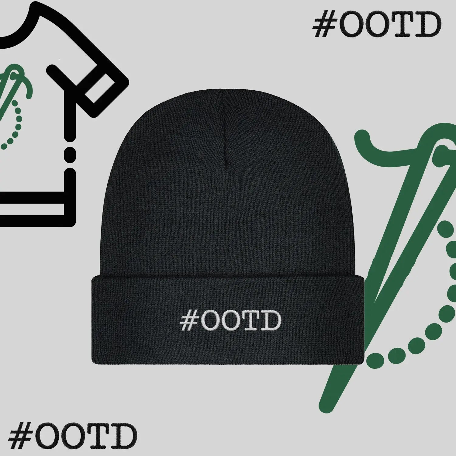 Czapka zimowa beanies "#ootd" Haft z radości