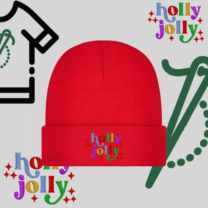 Czapka zimowa beanies "Holly Jolly" Haft z radości