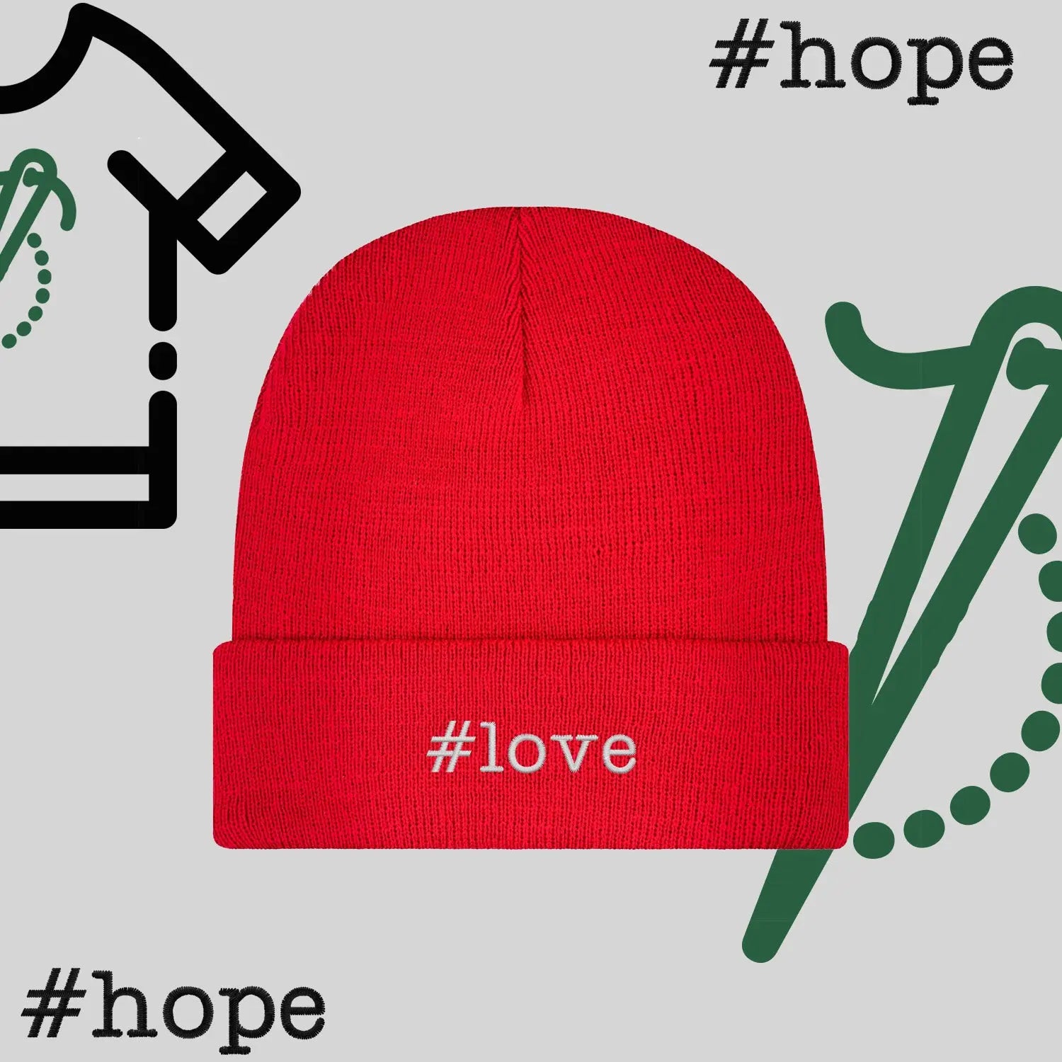 Czapka zimowa beanies "#hope" Haft z radości