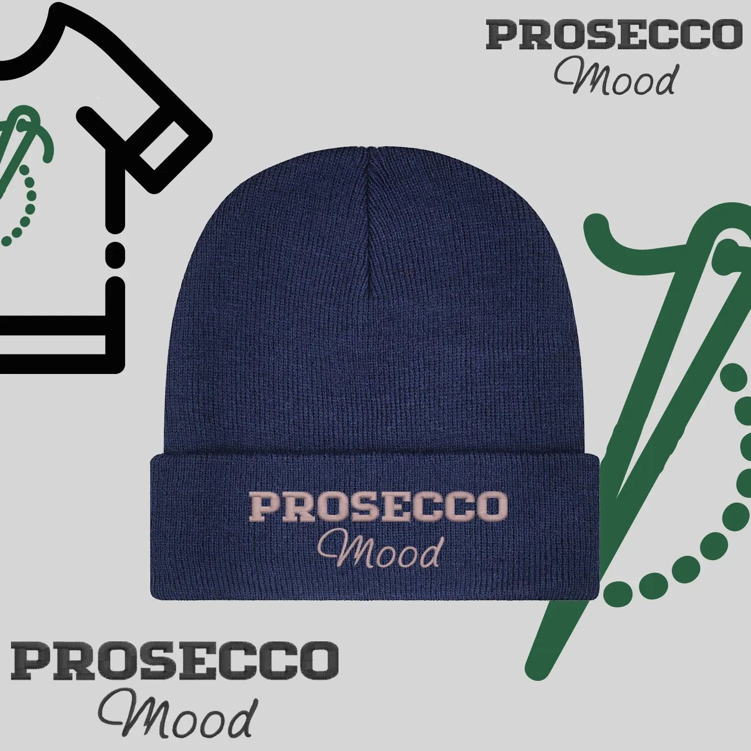 Czapka zimowa beanies "Prosecco mood" Haft z radości
